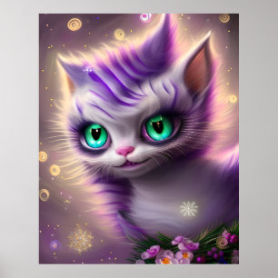 Poster Imaginaire Cute Kawaii bébé Cheshire chaton chaton