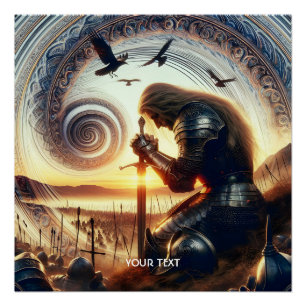 Poster Imaginaire Cute Knight Sword Legend