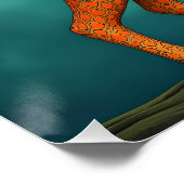 Poster Imaginaire Cute Orange Chat Abstrait (Coin)