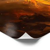 Poster Imaginaire Cute Steampunk Flames Phoenix (Coin)