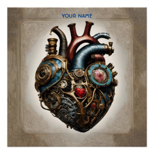 Poster Imaginaire Cute Steampunk Open Heart