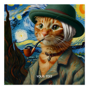 Poster Imaginaire Cute Van Gogh Casquette