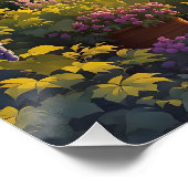 Poster Imaginaire Cute Vineyard Cottages Fields (Coin)