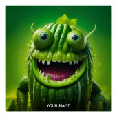 Poster Imaginaire Cute Vivid Concombre Drôle Créature (Devant)