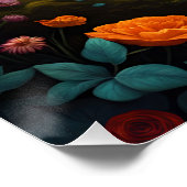 Poster Imaginaire Cute Vivid Majestic Fox Flowers (Coin)