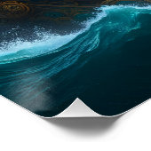 Poster Imaginaire Cute Vivid Oeil Oiseau Océan tempête (Coin)