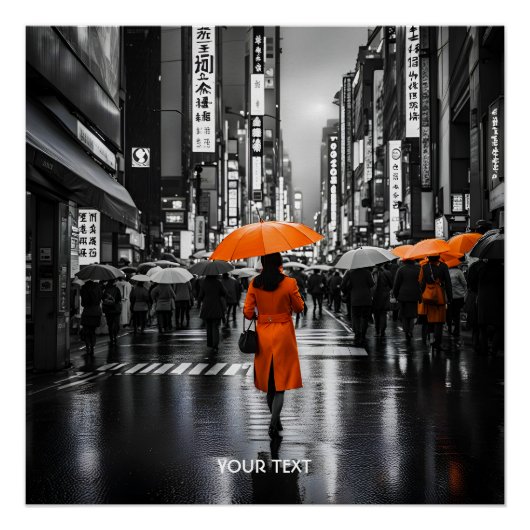 Poster Imaginaire Cute Vivid Orange Coat Tokyo (Devant)