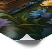 Poster Imaginaire Cute Vivid Papillon Livre Forêt (Coin)