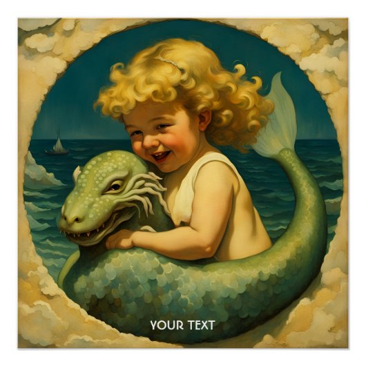 Poster Imaginaire Cute Vivid Sea Boy Pet (Devant)