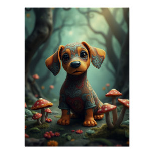 Poster Imaginaire Dachshund Puppy Art