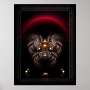 Poster Imaginaire de caniche alkarien Portrait fractal