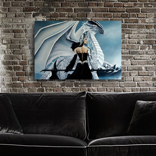 Poster Imaginaire de dragon blanc de la reine d'hiver