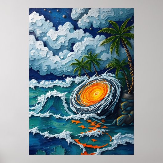 Poster Imaginaire de plage Vortex Tropical (Devant)