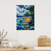 Poster Imaginaire de plage Vortex Tropical (Cuisine)