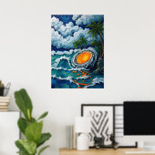 Poster Imaginaire de plage Vortex Tropical (Bureau à domicile)