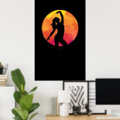 Poster Imaginaire d'une fille dansant ballet la nuit sous (Bureau à domicile)