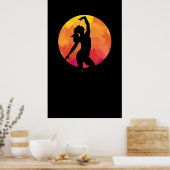 Poster Imaginaire d'une fille dansant ballet la nuit sous (Cuisine)