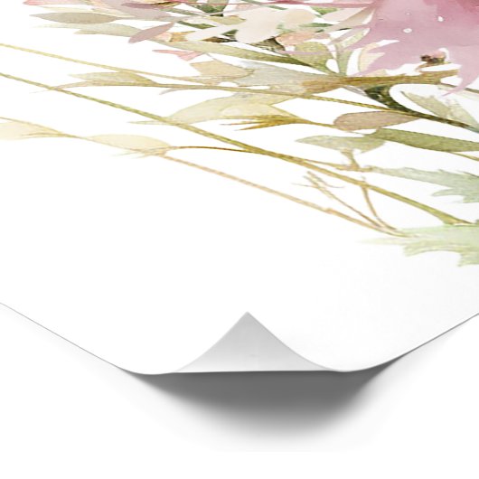 Poster Imaginaire Fairy fleur sauvage pastel pastel lustr (Coin)