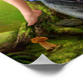 Poster Imaginaire fille fée et ami loup. (Coin)