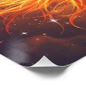 Poster Imaginaire Flamme mignonne Phoenix augmente (Coin)
