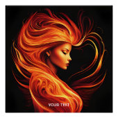 Poster Imaginaire Flammes Flammes Flamme Fille Vive (Devant)