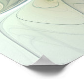 Poster Imaginaire fleuri Moderne Bleu Vert Fractal Fleur (Coin)