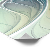 Poster Imaginaire fleuri Moderne Bleu Vert Fractal Fleur (Coin)