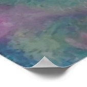 Poster Imaginaire Fleurs Abstraites En Rose Et Violet (Coin)