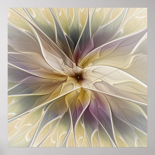 Poster Imaginaire Floral Gold Eggplant Art Fractal Abstra (Devant)