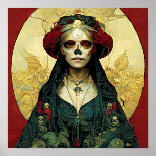 Poster Imaginaire foncé Gothique Skull Femme