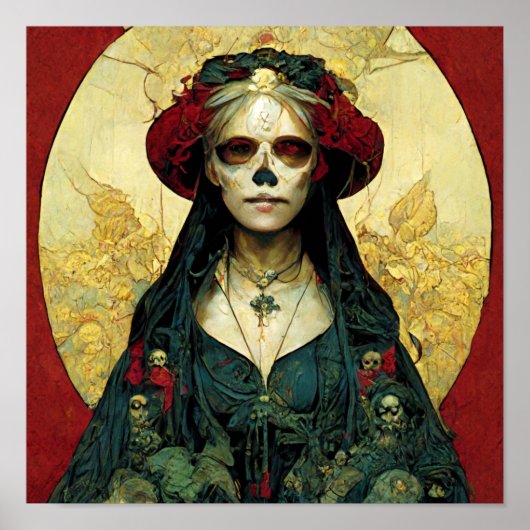 Poster Imaginaire foncé Gothique Skull Femme (Devant)