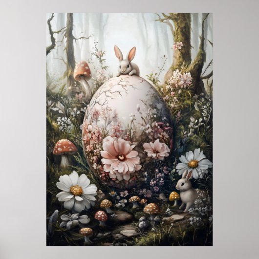Poster Imaginaire Forêt Nature Oeuf géant Mur Art (Devant)