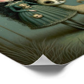 Poster Imaginaire Girl in the Woods avec la lune (Coin)