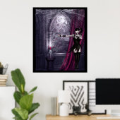 Poster Imaginaire gothique fille dans la chambre éffrayan (Bureau à domicile)