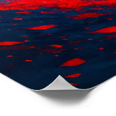 Poster Imaginaire Grande vague avec fleurs de cerisiers (Coin)