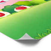 Poster Imaginaire Ice Cream Cone avec Happy Running Boy (Coin)