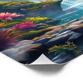 Poster Imaginaire Joli Squelette Dinosaure Jardin (Coin)