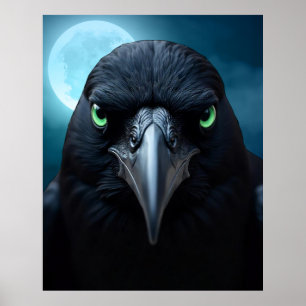 Poster Imaginaire Lune Corvid Raven