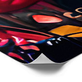 Poster Imaginaire magique belles fleurs de visage (Coin)