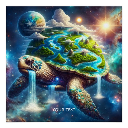 Poster Imaginaire Mare Turtle Espace Terre (Devant)