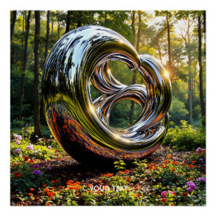 Poster Imaginaire mignon Abstrait Chrome Structure