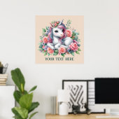 Poster Imaginaire mignon amoureux de licorne ajouter du t (Bureau à domicile)