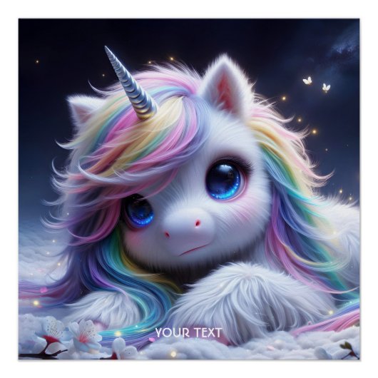 Poster Imaginaire mignon Bébé Bébé Unicorne (Devant)