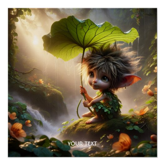 Poster Imaginaire mignon Créature Adorable Pluie (Devant)