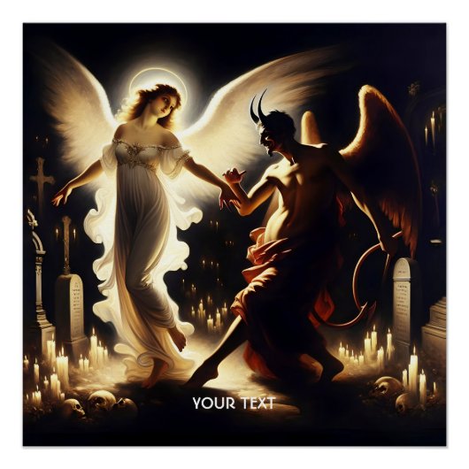 Poster Imaginaire mignon Demon Ange Danser (Devant)