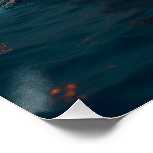 Poster Imaginaire mignon feu requin mer (Coin)