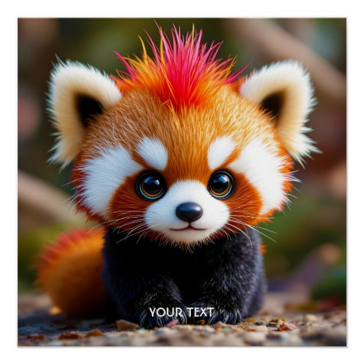 Poster Imaginaire mignon Panda Red Hai (Devant)