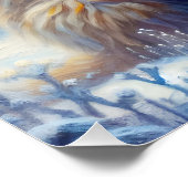 Poster Imaginaire mignon petit mammouth hiver (Coin)