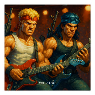Poster Imaginaire mignon Pixelizé Rock Band