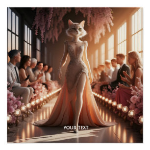 Poster Imaginaire mignon Podium belle chatte